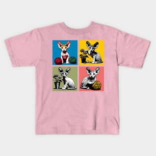 Cornish Rex Pop Art - Cute Kitties Kids T-Shirt